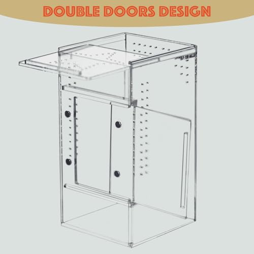 Reptile Tank 3x3x6 Terrarium – Acrylic Reptile Enclosure for Gecko, Jumping Spider, and Praying Mantis – Compact Tree-Dwelling Terrarium for mini Pets - size: 3"3"6"