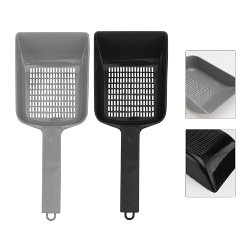 KALLORY 2pcs Reptile Sand Sifter Shovels Plastic Mesh, Litter Cleaner Corner Scoop for Terrarium Substrate, Suitable for Desert Lizards and Reptile Excrement Removal