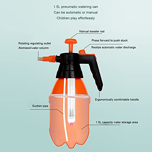 Pilipane Fogger Sprayers Hand Pressure Trigger Spray Bottle Adjustable Air Compression Watering Can with Rotating Copper Nozzle for Reptile Spray Humidifying Pot Plastic 1.5L 263g