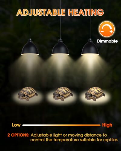 50W UVA+UVB Reptile Heat Lamp, 4 Pack Heat Lamp Light Bulbs for Reptiles, Amphibian Basking Lights, Terrariums and Cages,Works with Various Lamp Fixtures, for Bearded Dragon, Lizard, Gecko,Turtle