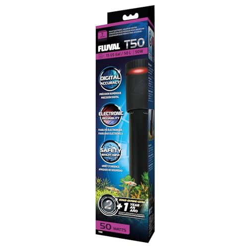 Fluval T50 Fully Electronic Heater for Freshwater Aquariums up to 15 Gal. - size: T50