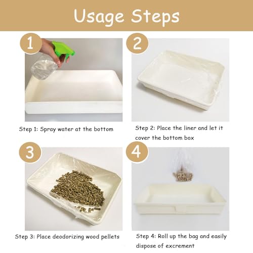 Disposable Plastic Rabbit Cage Liner Guinea Pig Litter Box Liner Small Animal Litter Pan Bags Leak Proof Toilet Film for Bunny Chinchilla Hedgehog Bird - size: Standard