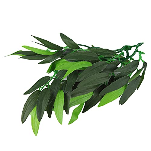 Artificial Reptile Plants Lifelike Plastic Plant Hanging Leaves Decoration with Suction Cup for Reptile Terrarium Fish Tank (T-044F) - size: T-044F