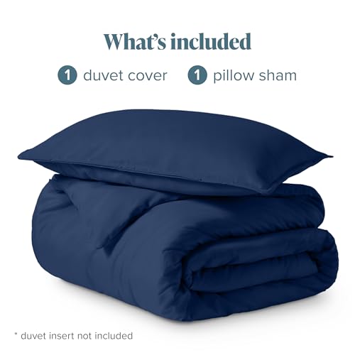 Bare Home Bedding Duvet Cover Extra Long Size - Premium 1800 Super Soft - Lightweight, Cooling Duvet Cover - Soft Breathable Bedding (Twin/Twin XL, Dark Blue) - color: 15 - Dark Blue (No Comforter), size: Twin/Twin XL