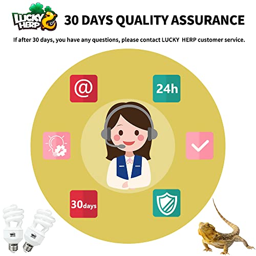 LUCKY HERP 2 Pack UVA UVB Reptile Light, 15W 10.0 UVB Bulb for Desert Reptiles, Compact Fluorescent Terrarium Lamp, Reptile UVB Bulb for Bearded Dragon, Lizard, Tortoise - size: 15&10.0