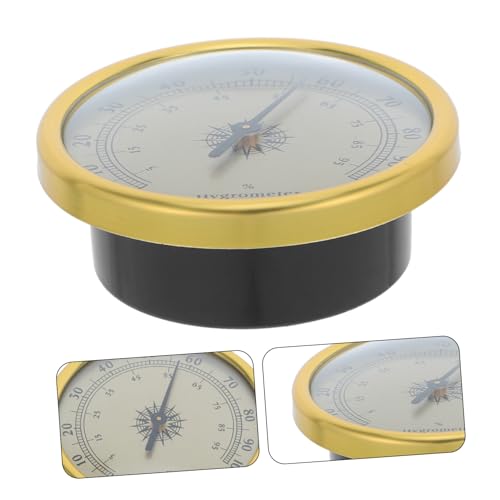 COHEALI Analog Hygrometer 72mm Golden Humidity Gauge No Battery Mechanical Thermometer for Wine Cellar Terrarium Office Desk Indoor Humidity Measurement