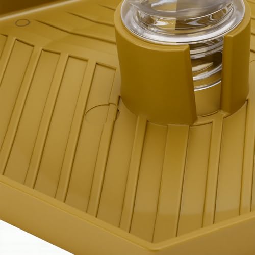 Rengue Reptile Water Feeder, Automatic Water Dispenser Food and Bowl Feeding Accessories for Bearded Dragons Lizards Geckos Crawler Breeding Tools, Reptile Hatching Supplies (Earthy Yellow) - color: Earthy Yellow