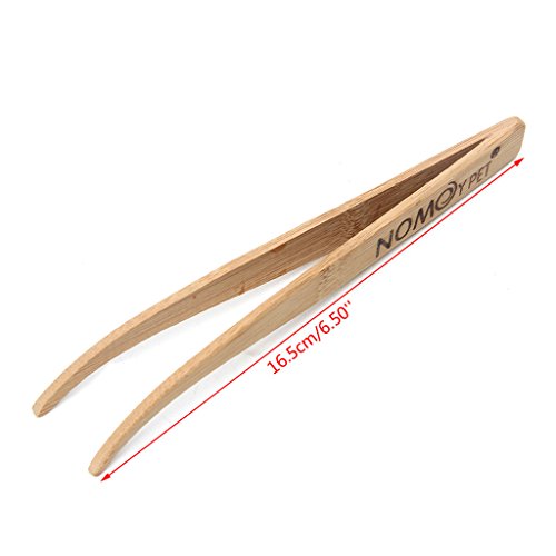 Angled Reptile Terrarium Feeding Tongs Tweezers Eco-Friendly Bamboo Feeding Tool