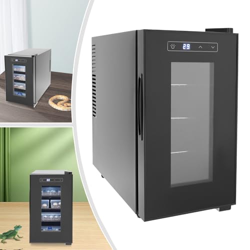 Black Reptile Egg Incubator, 6.08gal Small Digital Lab Incubator with Precise Temperature Control, Cooling and Heating 50-104°F Freely Adjust, for Lizard Snake Reptiles Hatching with Glass Door