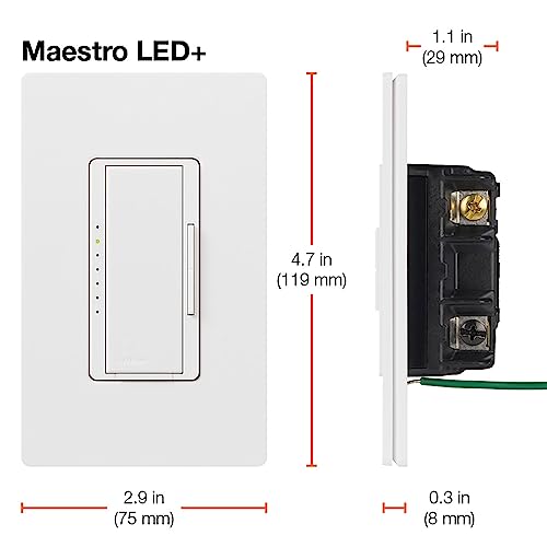 Lutron Maestro Dimmer Switch LED+ Digital Dimmer Kit for Dimmable LED, Halogen, and Incandescent Bulbs, 150-Watt, Multi-Location, MACL-153M-RHW-BL, Black - color: Black, size: 1 Pack, style: 3-Way Kit
