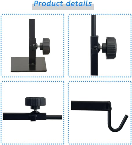 Reptile Lamp Stand, Adjustable Heat Lamp Bracket, Floor Light Holder Metal Lamp Hanging Bracket for Reptile Terrarium Heating Light Amphibian (Large)