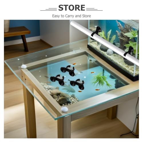 10pcs Aquarium Suction Cups with Clips - Thermometer Holder - Black Heater Clamps for Light Tubes Plant Fish Reptile Tank Decoration