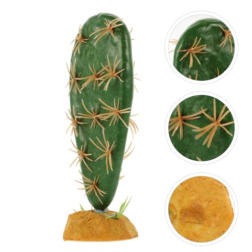 Artificial Reptile Decor Cactus Plant for Terrarium and Aquarium Safe Plastic Resin Habitat Decoration for Bearded Dragon Lizard Turtle Enclosure and Fish Tank Landscaping