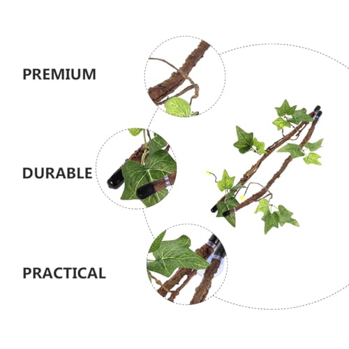 Beaupretty Artificial Reptile Vines with Suction Cups 2pcs Jungle Climber Branches for Terrarium Decoration, Flexible Artificial Tree Vines Suitable for Bearded Dragon and Lizard Habitat