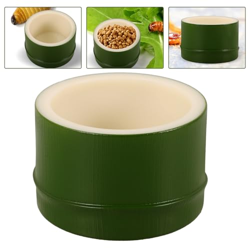 Cabilock Reptile Feeding Bowl and Water Dish Ceramic Lizard Food Feeder with Anti-Escape Design for Gecko Bearded Dragon Terrarium Use
