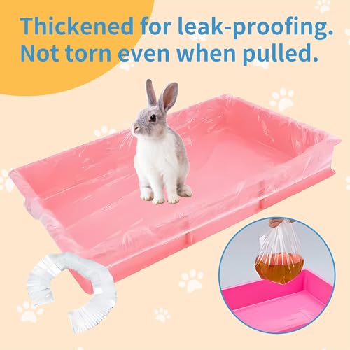 Disposable Cage Liner Bags (50-Pack) – 26'' X 18'' Clear Plastic Rabbit Cage Liners, Leak-Proof Toilet Film for Bunny, Guinea Pig, Hamster, Hedgehog & Small Animals – Universal Crate Tray Covers for - size: 50