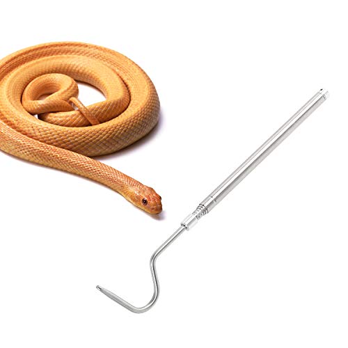 WACOOL 2 in 1 Collapsible Snake Hook, Adjustable Snake Tong Snake Grabber Cather Stick Handheld Pick-up Tool, 2 Hooks Suitable for Small Snake & Large Snake Catching Controlling Moving
