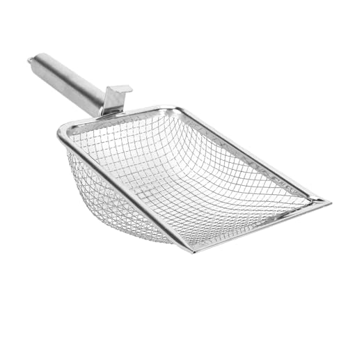 Cat Litter Scoop Stainless Steel, Rustproof Shovel with Hook, Easy to Clean and Hang - Durable Material, Fine Holes for Efficient Waste Removal, Ideal for Cats and Reptiles