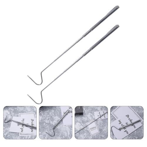 PRETYZOOM 2pcs Stainless Steel Telescoping Snake Hooks 71cm Extendable Reptile Catching Tools for Handling Snakes and Reptiles