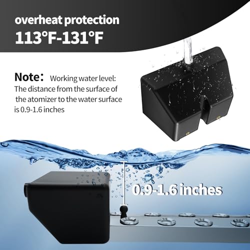 Mist Maker 10 Head, Ultrasonic Fogger7000ml/H for Pond Mist & Halloween - 350W IP67 Waterproof, Stainless Steel w/ 5M Cord & Full Kits (Landscape Effects, Vegetable Freshness)