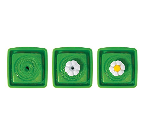 Catit 2.0 Mini Flower Drinking Fountain – Cat Water Fountain with Triple Filter and Ergonomic Drinking Options,Green - style: Mini water Fountain