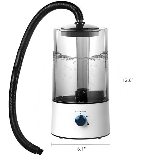 Reptile Mister & Reptile Humidifier 4L Large Tank with Adjustable Hose, Quiet Fogger for Terrarium Enclosure, Auto Shut-Off Cool Mist for Geckos Snakes Turtles Lizards (1 Pc)