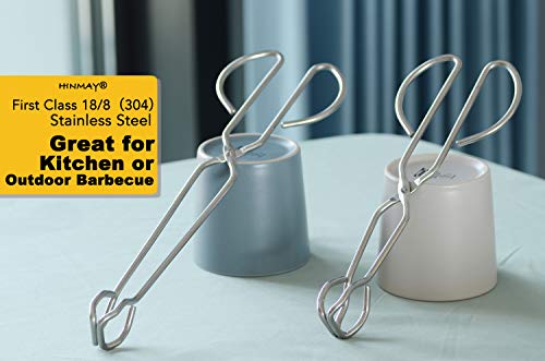 HINMAY Stainless Steel Kitchen Scissor Tongs Set, 2-Piece (10/13 Inch) | Metal Scissor Tongs for Cooking, Grilling, Serving, and Barbecue - color: Silver