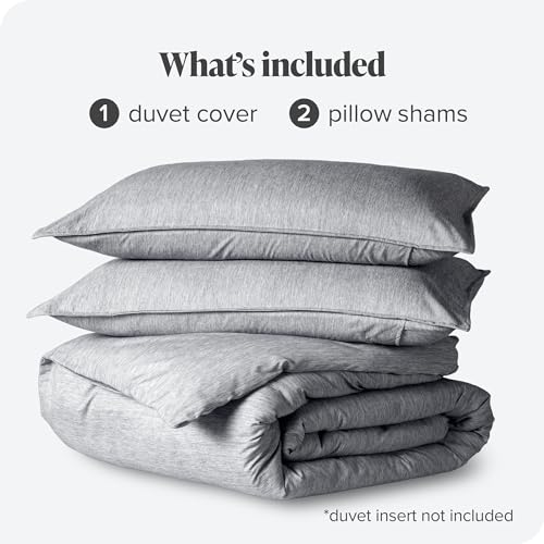 Bare Home Bedding Duvet Cover Twin/Twin Extra Long Size - Premium 1800 Super Soft Collection - Lightweight, Soft Textured Duvet Cover (Twin/Twin XL, Heathered Charcoal) - color: 32 - Heathered Charcoal (No Comforter), size: Twin/Twin XL