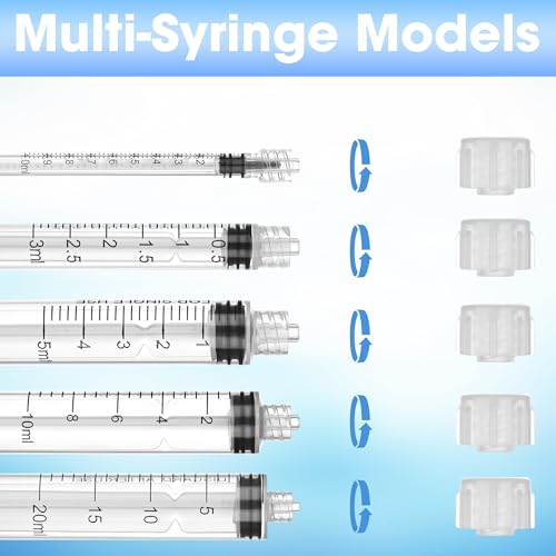 20 Pack 3ml/cc Luer Lock Syringe with Caps, Plastic Syringe without Needle for Liquid, Sterile Individually Wrapped - style: 3mL