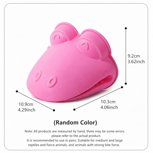 Silicone Pet Grip Gloves, Anti-Scratch Anti-Bite Hand Cover, Food-Grade Non-Toxic, Non-Slip Design, Random Color for Reptiles, Snakes, Small Aggressive Pets