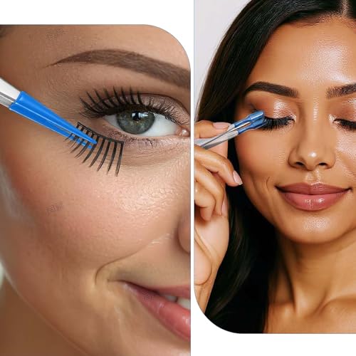 3 PCS Tweezers with Rubber Tips PVC Coated Set Precision Rubber Straight Flat Tip Long Bent Tweezers for Crafts Stamps Beads Jewelry, Blue