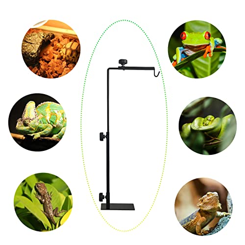Reptile Lamp Stand,Lizard Heat Lamp Stand Height Adjustable 14.17-24.01" Floor Lamps Bracket Reptiles Tank Light Support for Reptile Glass Terrarium Amphibians Terrestrial Invertebrates Vivarium