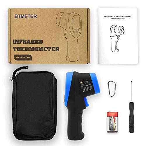 BTMETER BT-1500C Pyrometer Non Contact Laser Infrared Thermometer Measures -58℉ to 2732℉ (-50℃ ~ 1500℃) High Temp, IR Temperature Gauge with Color LCD (NOT for Human Temp) - color: BT-1500C Blue