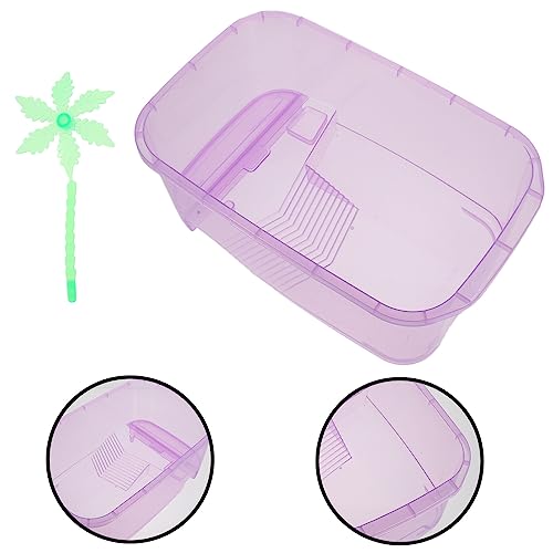 POPETPOP Amphibious Pet Tank Travel Accessories Reptile Terrarium - Portable Clear and Transparent Plastic Tank, Reptile Breeding Tank for Spiders Frog Snakes Small Reptiles Turtle Tank