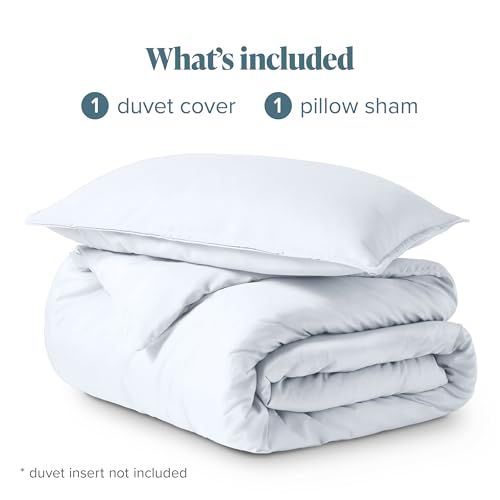 Bare Home Bedding Duvet Cover Extra Long - Premium 1800 Super Soft Collection - Lightweight, Cooling Duvet Cover - Soft Breathable Bedding (Twin/Twin XL, White) - color: 01 - White (No Comforter), size: Twin/Twin XL