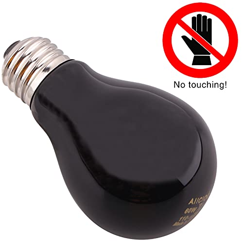 Reptile Heat Lamp - 60 Watt Reptile Night Heat Bulb Terrarium Moon-Like Light Bulb for Bearded Dragon Gecko Snake Turtle and Lizard - size: 60 W