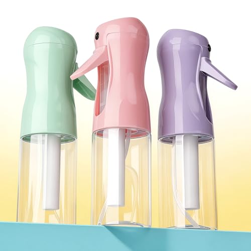 3Pcs Continuous Spray Bottles For Hair,Ultra Fine Mister for Hair Styling, Plants, Cleaning, Salon, Misting & Skin Care (200ML Green+Pink+Purple) - color: 200ML Green+Pink+Purple