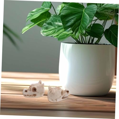 jojofuny 20pcs Resin Mini Dragon Skull Yard Ornaments for Outdoor Garden Lawn Decoration, Small Skull Figurines for Fish Tank and Terrarium, Dragon Head Resin Sculptures