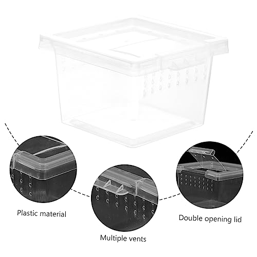 Transparent Reptile Feeding Terrarium Case Durable Breeding Box for Snakes Spiders Lizards and Crabs Spacious Observation Habitat for Pet Display and Care