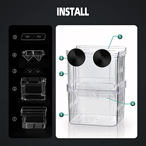 Breeding Box for Fish Tank, Aquarium Hatchery Incubator Breeder Box, Isolation Divider Hatching Boxes for Small Baby Fishes Shrimp Clownfish and Guppy - size: S - 3.11*2.71*4.25 IN