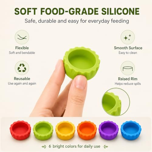 Meow&Woof Crested Gecko Feeding Cups, 6 Pack Small Silicone Reptile Food and Water Cups, 0.2 oz Gecko Food Dish for Crested Gecko, Leopard Gecko, Tarantula, Isopods and Hermit Crabs - color: 6 pack