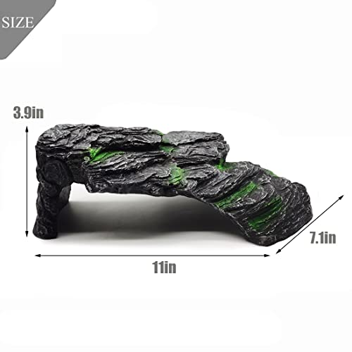 Turtle Basking Platform Small Tortoise Dock Resting Rock Turtle Climbing Ramp Shale Step Ledge Aquarium Terrarium Decor for Tortoise Bearded Dragon Lizard Chamelon Frog Gecko Snakes Iguana Betta Fish