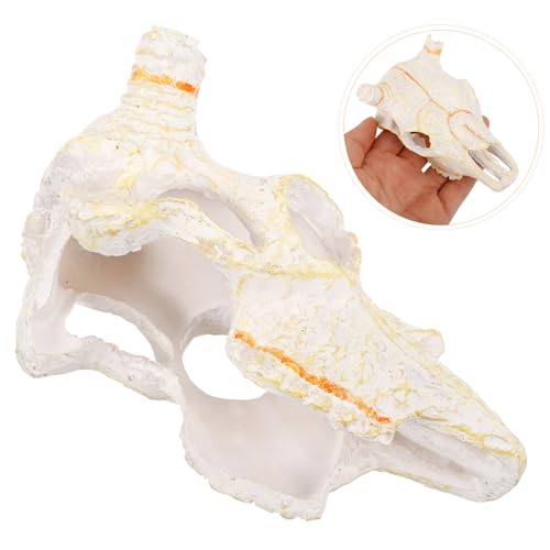 Hemoton Reptile Hideout Skull Decor Resin Molding for Aquarium and Terrarium for Fish and Turtles Unique Home Decoration for