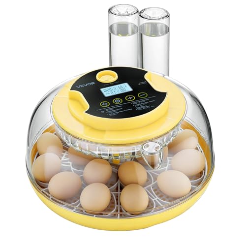 VEVOR 18 Egg Incubator, Automatic Egg Turner with LED Candler, Temperature & Humidity Control, 360° View Clear Window, Auto Water Refill, Poultry Eggs Incubators for Hatching Chicks Ducks Goose Quail | Precise Control,Digital Display - size: 18 Eggs