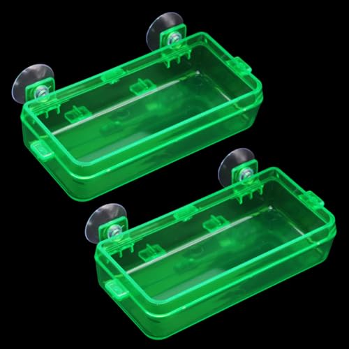 Reptile Feeder Chameleon Bowl 2 Pcs Anti-Escape Food Dish Bowl with Suction Cup for Chameleon Iguana Lizard Reptile Food and Water Feeding (Green, M) - color: Green, size: M