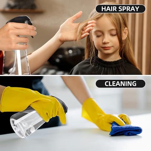 Bealee Spray Bottle 2 Pack, 16oz - Ultra Fine Mist, Plant Mister Hair Misting Empty Spray Bottles Indoor, Leak Proof Water Sprayer for Planting, Hair Care, Essential Oils, Cleaning Solutions (Clear) - color: Clear