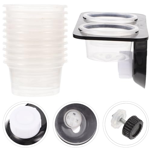 ABOOFAN Escape Proof Reptile Feeder with Suction Cups, Dual-Compartment Food and Water Bowls, Large Capacity Feeding Station for Arboreal Lizards and Geckos, Stable Terrarium Feeding
