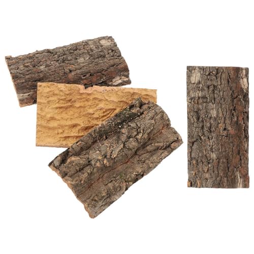 4 PCS Bark Background Natural Cork Backdrop Terrarium Aquarium Fish Tank Bark Reptile Tank Backdrop Spider Lizard Gecko Chameleon Pet