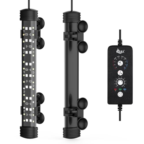 AQQA Submersible LED Aquarium Light, 24/7 Mode Full Spectrum Fish Tank Light, 4 Rows Beads with 9 Colors Choice, IP68 Waterproof Aquarium Plant Light, Adjustable Brightness Timer, 7 Adjustable Angle - size: 26.97In ( For 27.56''-53.94'' Length Fish Tank)