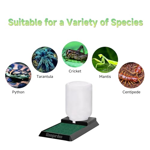 500ml Cricket Reptiles Water Feeder Reservoir Keeper, 2-in-1 Automatic Water Dispenser with Unique Sponge Pad Design for Geckos, Lizards, Bearded Dragons, Turtles